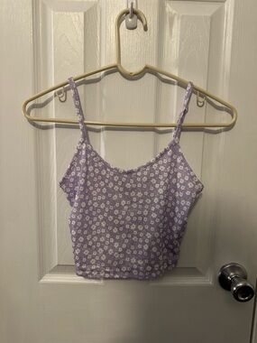 SHEIN Lavender Floral Cropped Cami Top